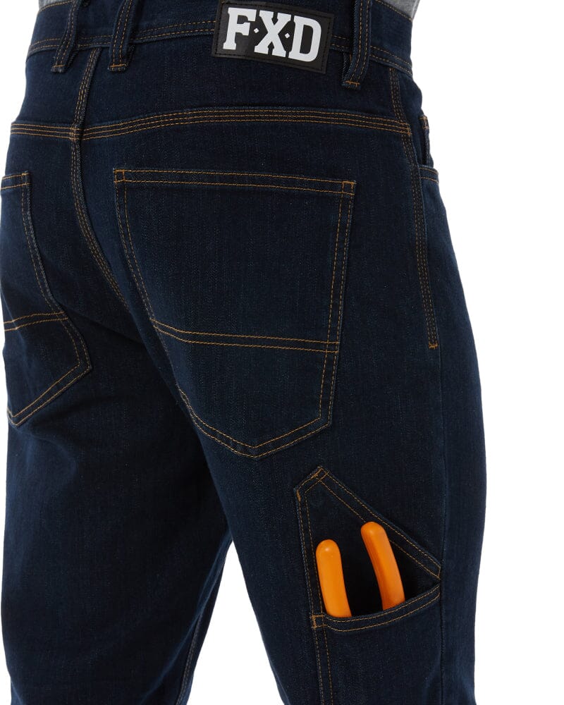 WD-4 Coolmax Stretch Denim Straight Fit Jeans - Dark Blue - Image 6
