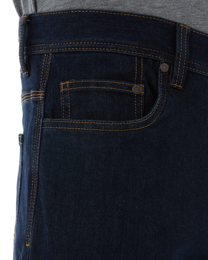 WD-4 Coolmax Stretch Denim Straight Fit Jeans - Dark Blue - Image 7