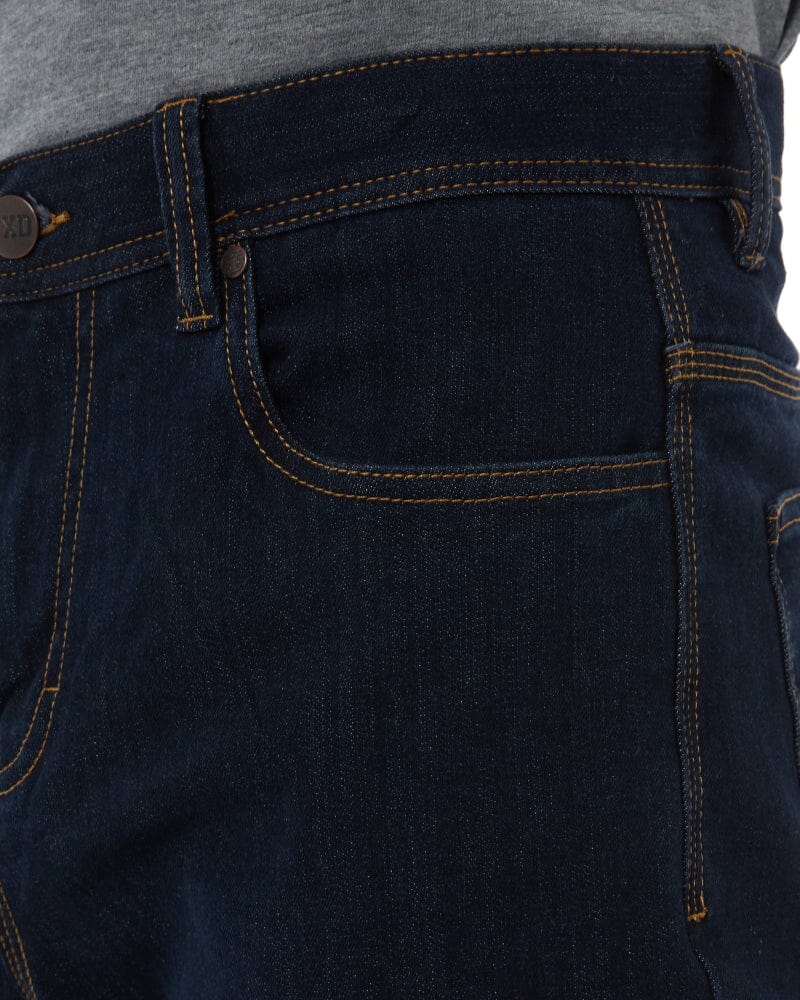 WD-4 Coolmax Stretch Denim Straight Fit Jeans - Dark Blue - Image 8