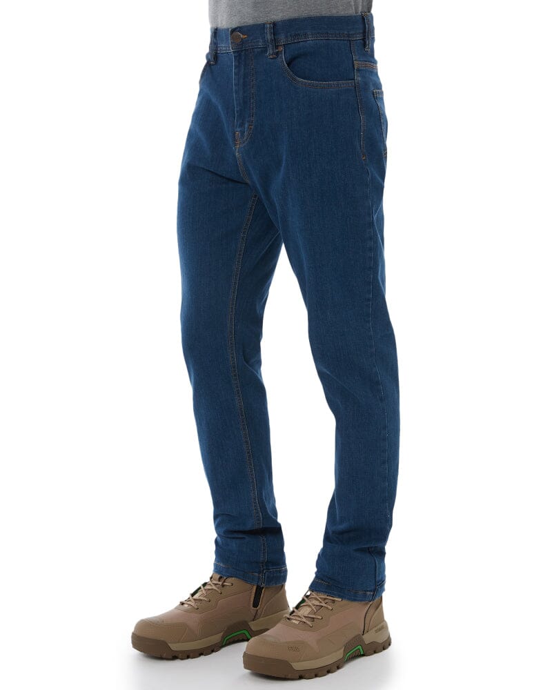 WD-4 Coolmax Stretch Denim Straight Fit Jeans - Mid Blue - Image 3
