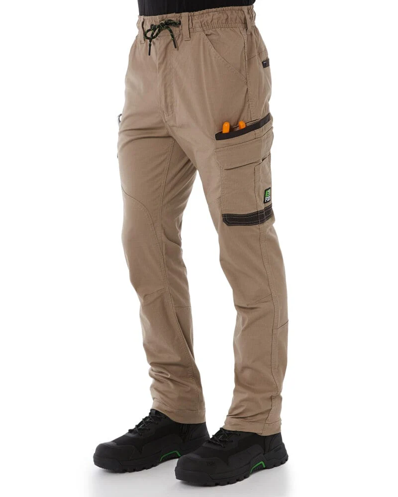 WP-12 Elastic Waist Stretch Ripstop Work Pant - Khaki - Image 3