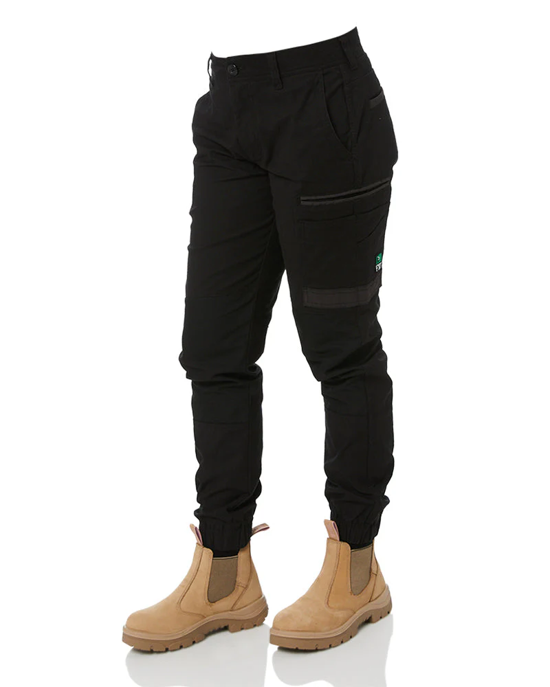 WP-4W Ladies Stretch Cuffed Work Pants - Black - Image 3