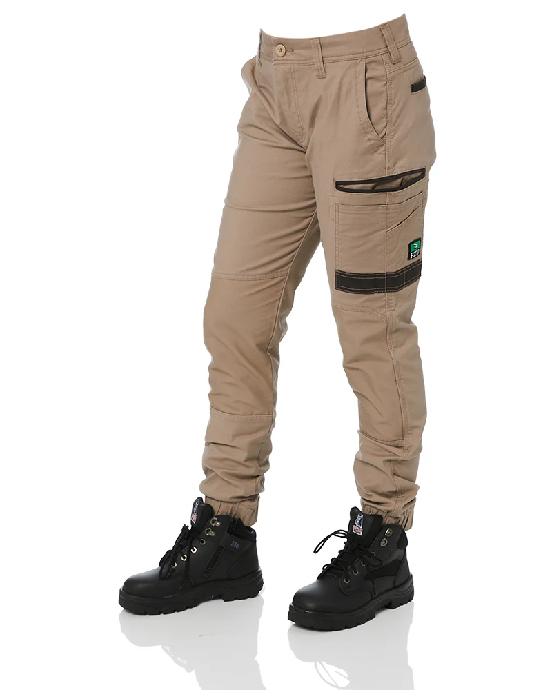 WP-4W Ladies Stretch Cuffed Work Pants - Khaki - Image 3