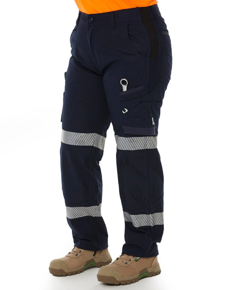 WP-7WT Womens Stretch Ripstop Taped Work Pant - Navy - Image 3