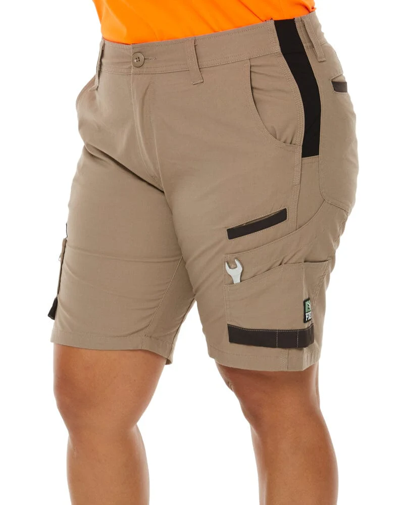 WS-5W Womens Stretch Ripstop Work Short - Khaki - Image 3