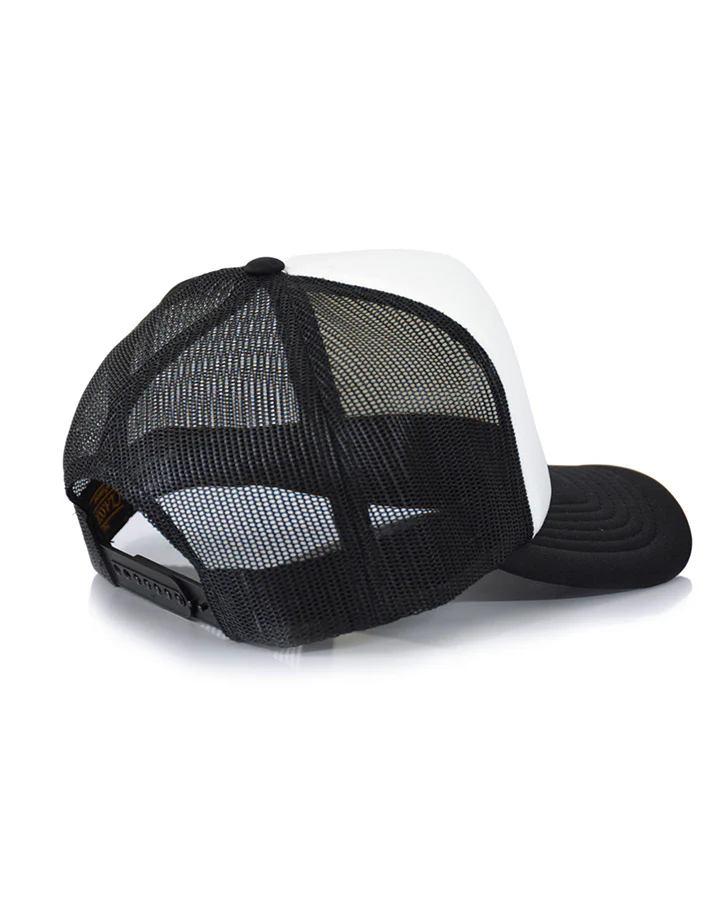 Hi Crown Trucker Cap - Black/White - Image 2