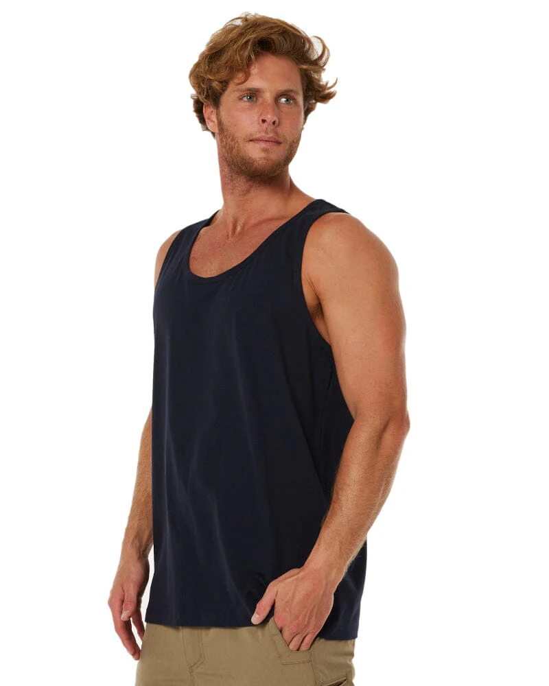Classic Fit Singlet - Navy - Image 3