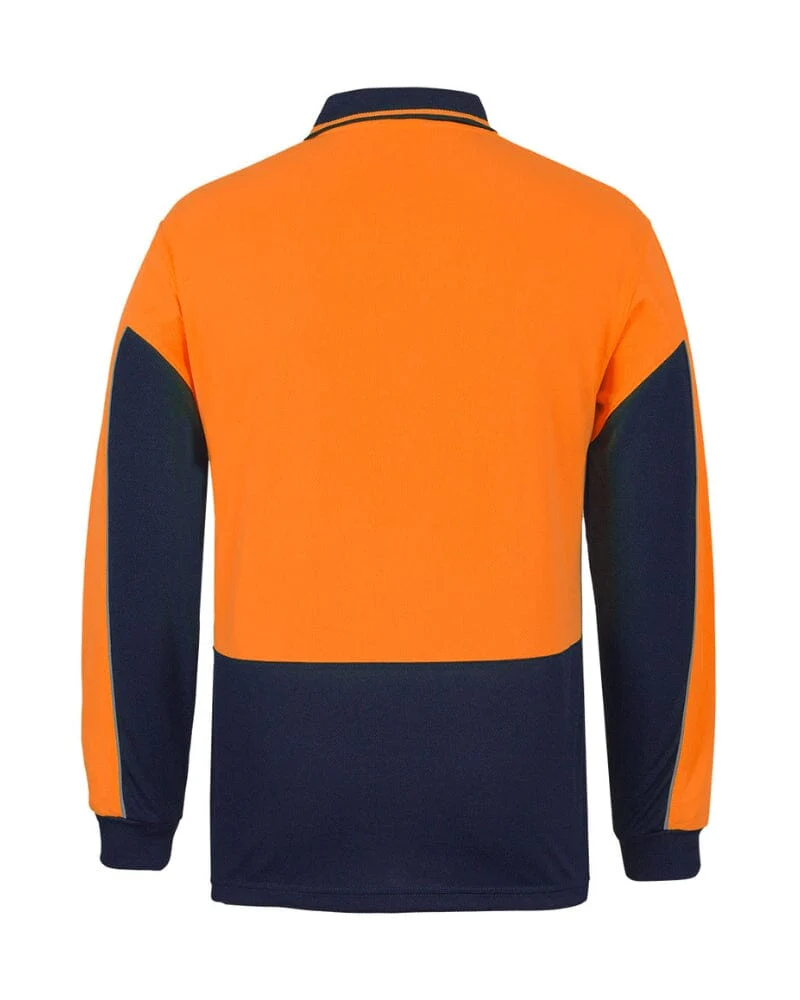 Hi Vis Long Sleeve Gap Polo - Orange/Navy - Image 4