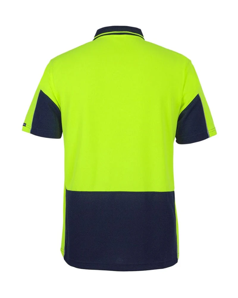 Hi Vis Short Sleeve Gap Polo - Lime/Navy - Image 2
