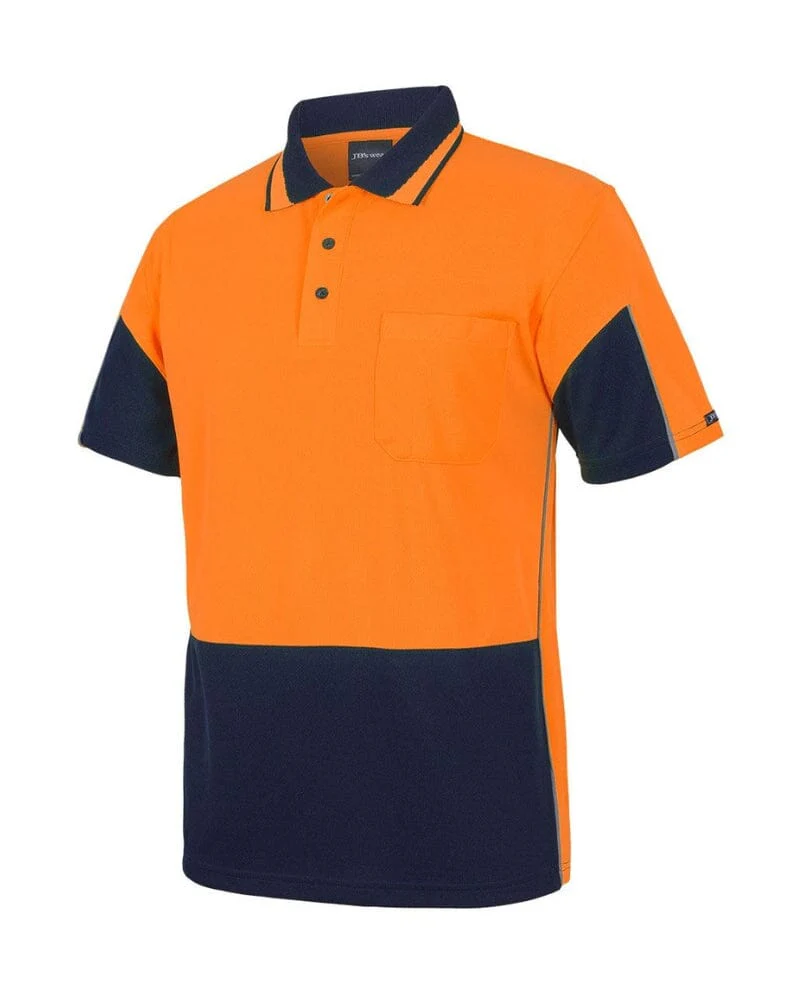 Hi Vis Short Sleeve Gap Polo - Orange/Navy
