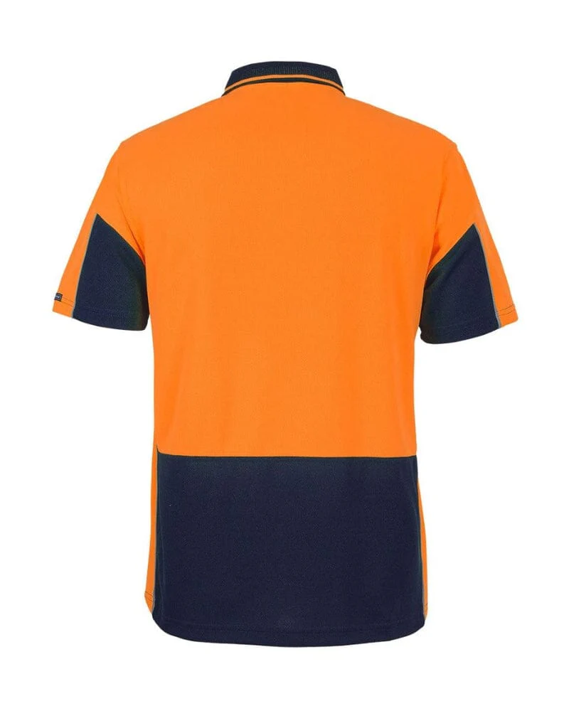 Hi Vis Short Sleeve Gap Polo - Orange/Navy - Image 2