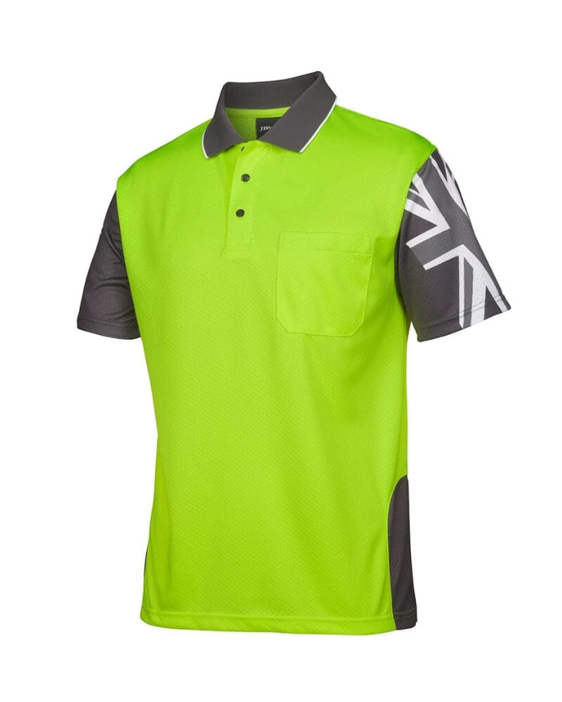 Hi Vis Southern Cross Polo - Lime/Charcoal - Image 2