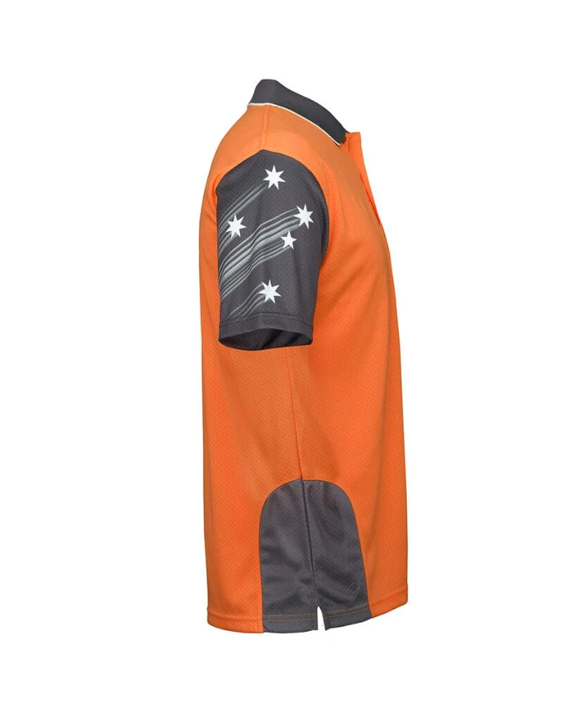 Hi Vis Southern Cross Polo - Orange/Charcoal - Image 5