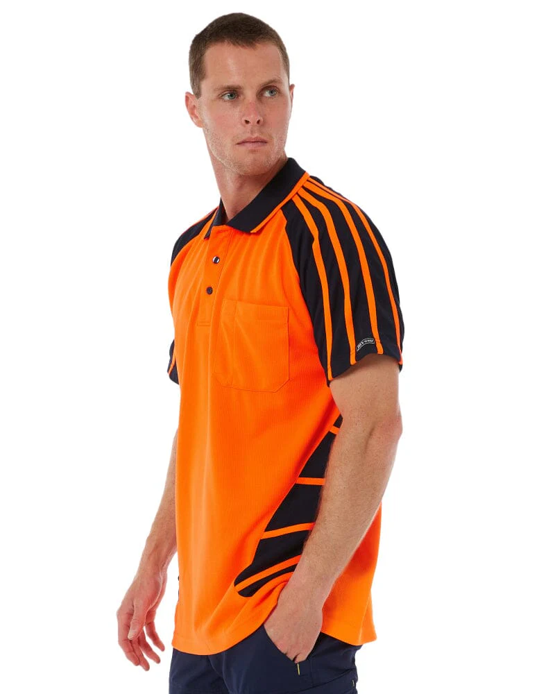 Hi Vis Spider Short Sleeve Shirt - Orange/Navy - Image 3