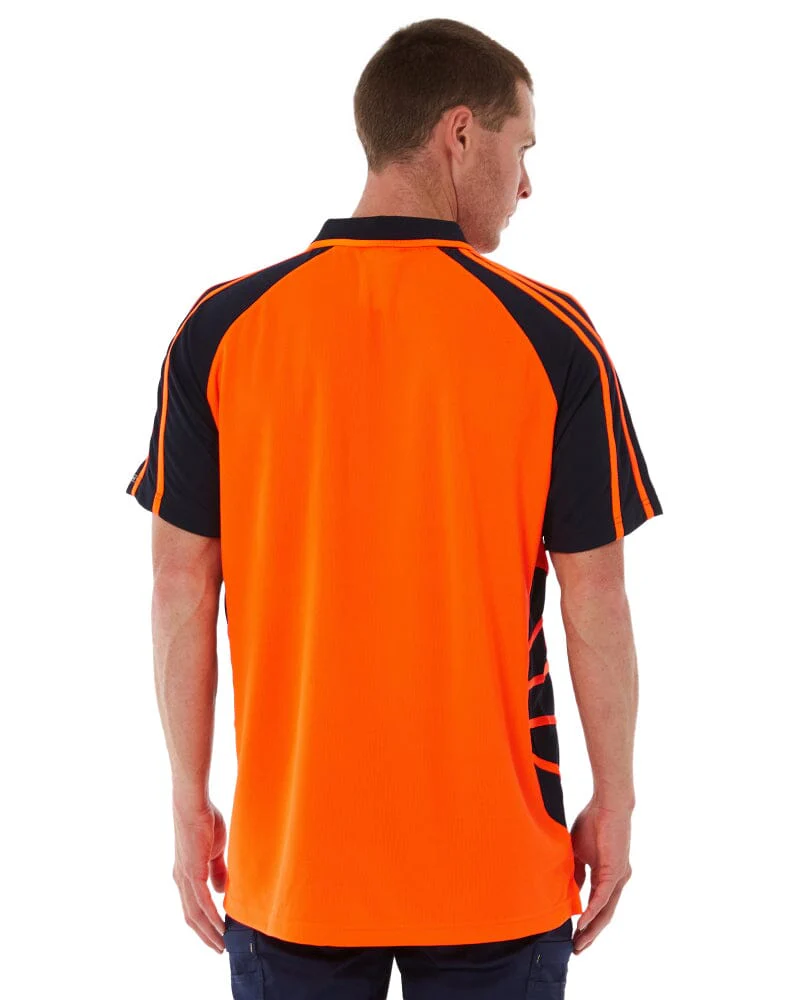 Hi Vis Spider Short Sleeve Shirt - Orange/Navy - Image 4