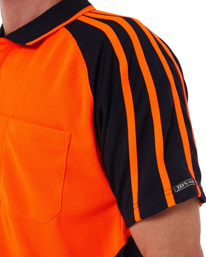 Hi Vis Spider Short Sleeve Shirt - Orange/Navy - Image 5