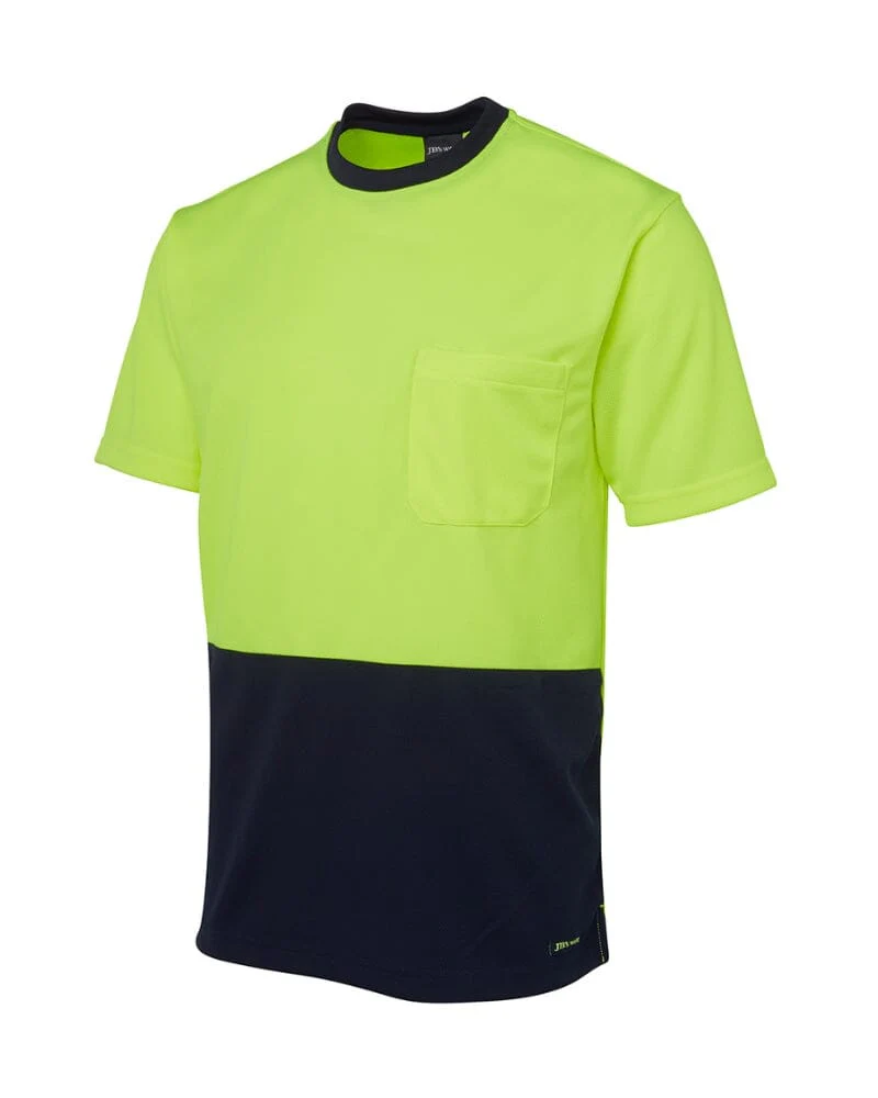 Hi Vis Trad T-Shirt - Lime/Navy - Image 2