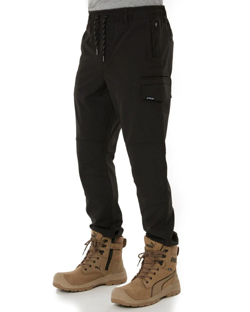 Jet-Lite Hybrid Elastic Waist Work Pants - Black - Image 3