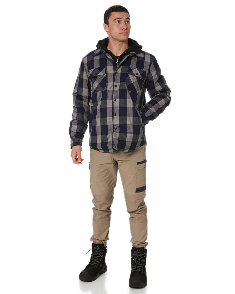 Quilted Flannel Jacket - Black - Image 2