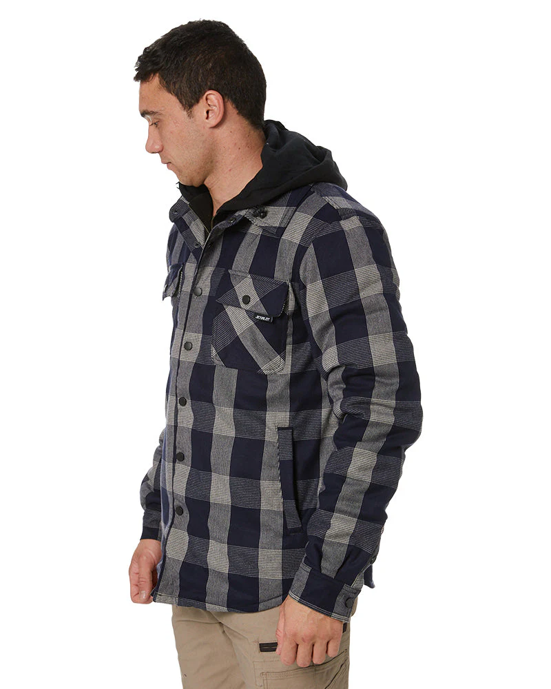 Quilted Flannel Jacket - Black - Image 3