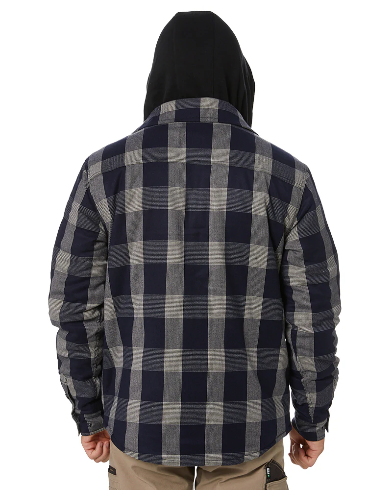 Quilted Flannel Jacket - Black - Image 4