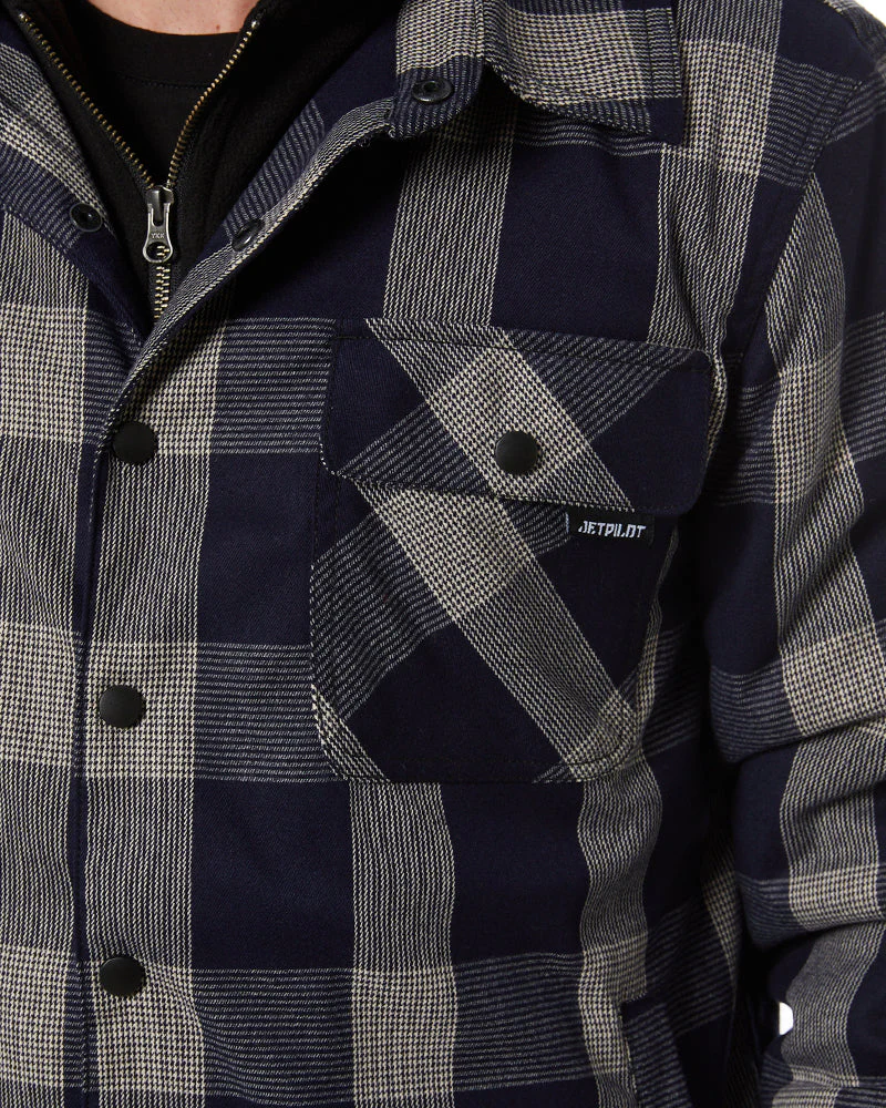 Quilted Flannel Jacket - Black - Image 5