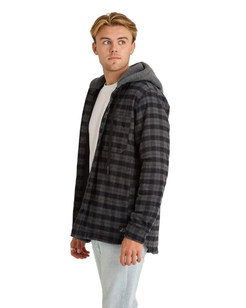 Quilted Sherpa Jacket - Black - Image 3