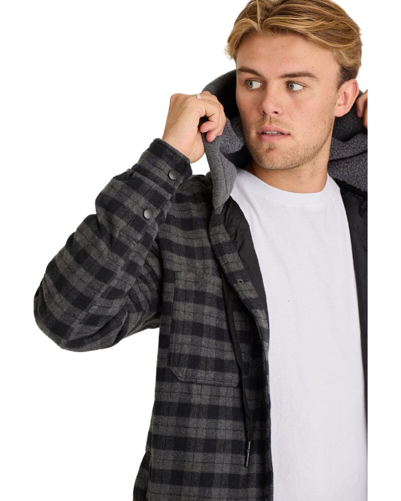 Quilted Sherpa Jacket - Black - Image 4