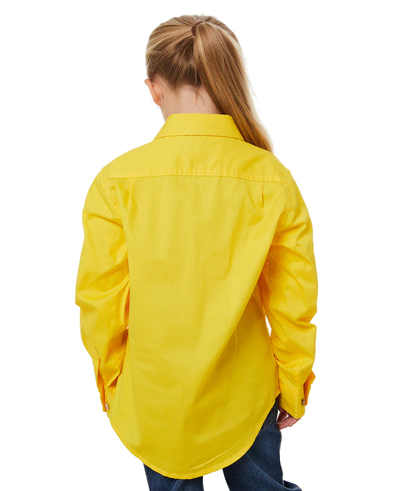 Kids Closed Front Shirt LS - Lemon - Image 4