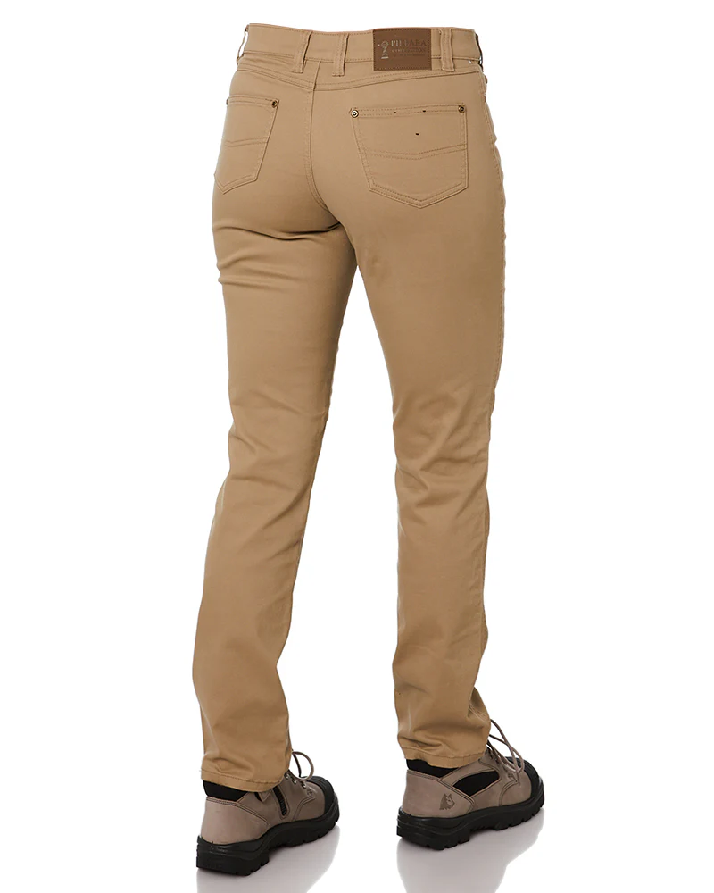 Ladies Cotton Stretch Jeans - Wheat - Image 5