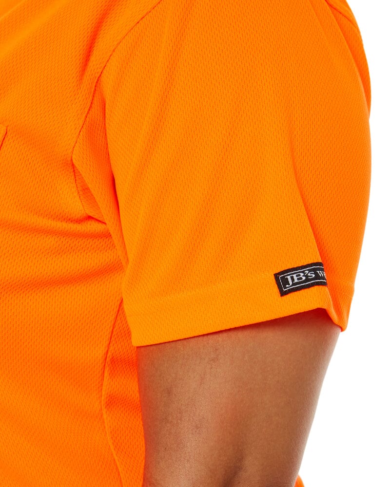 Ladies Hi Vis SS Polo - Orange/Navy - Image 6