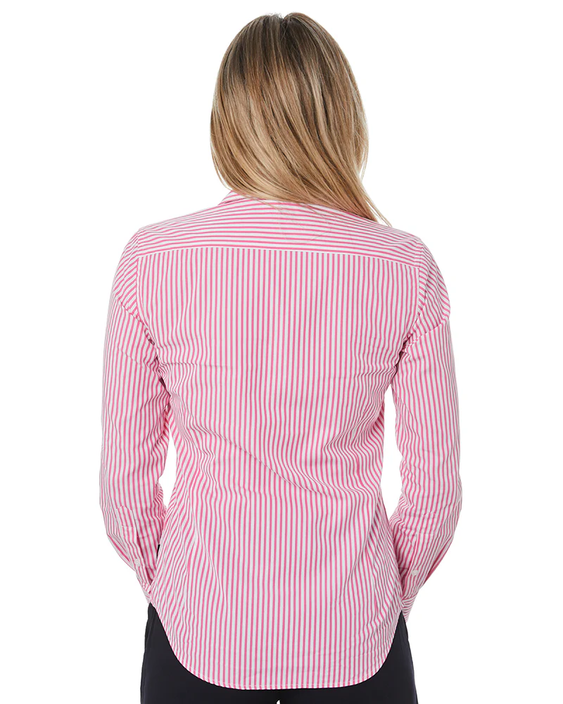 Ladies LS Shirt - Pink/White - Image 4