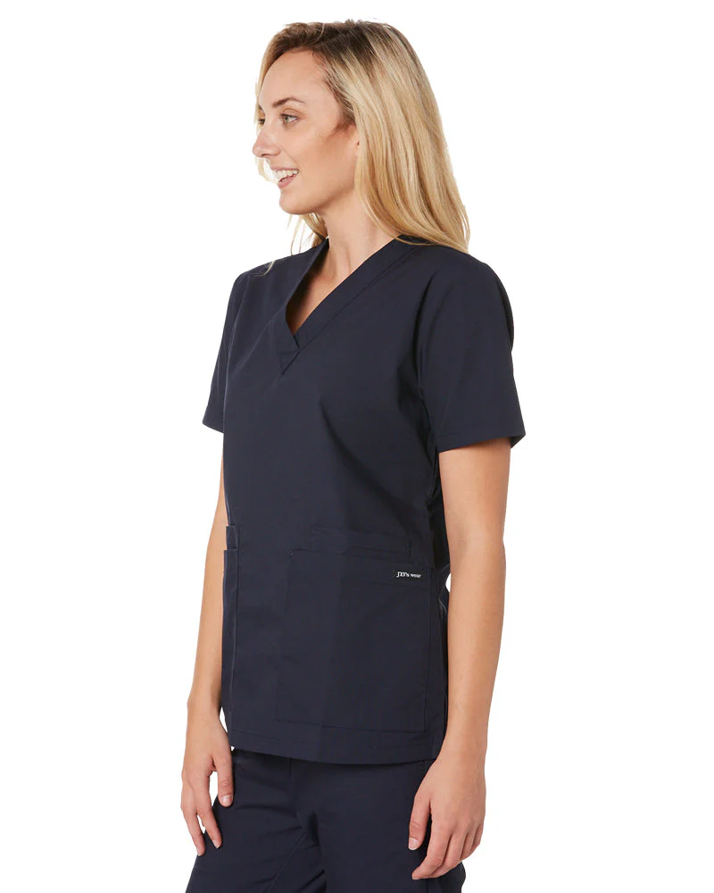 Ladies Scrubs Top - Navy - Image 3