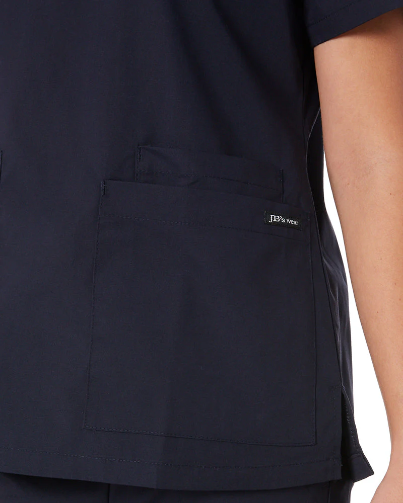 Ladies Scrubs Top - Navy - Image 5