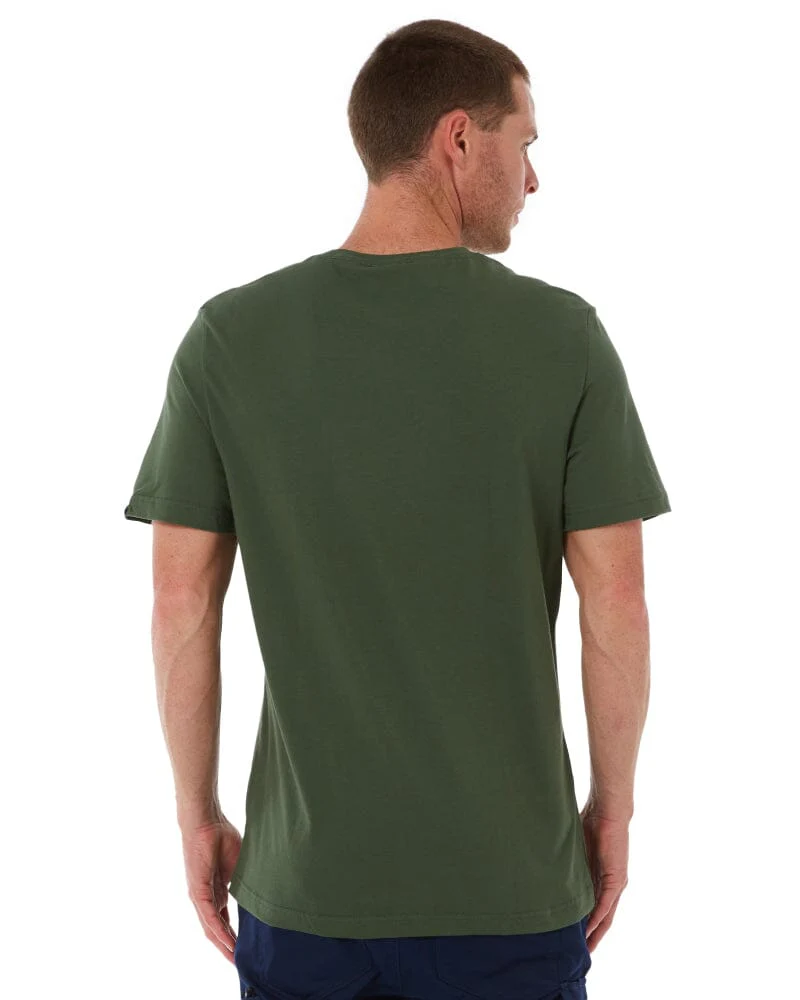 Classic Cotton Crew Neck SS Shirt - Military Green - Image 4