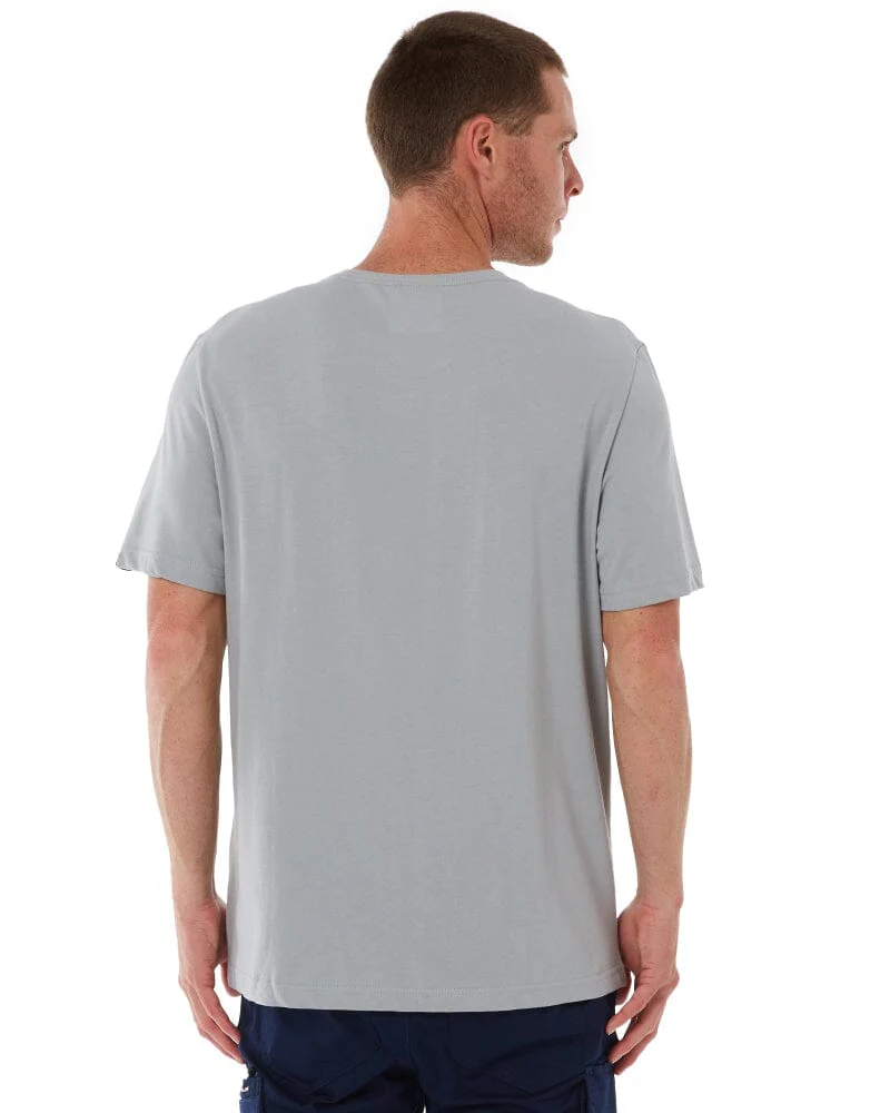 Classic Cotton Crew Neck SS Shirt - Steel Grey - Image 4