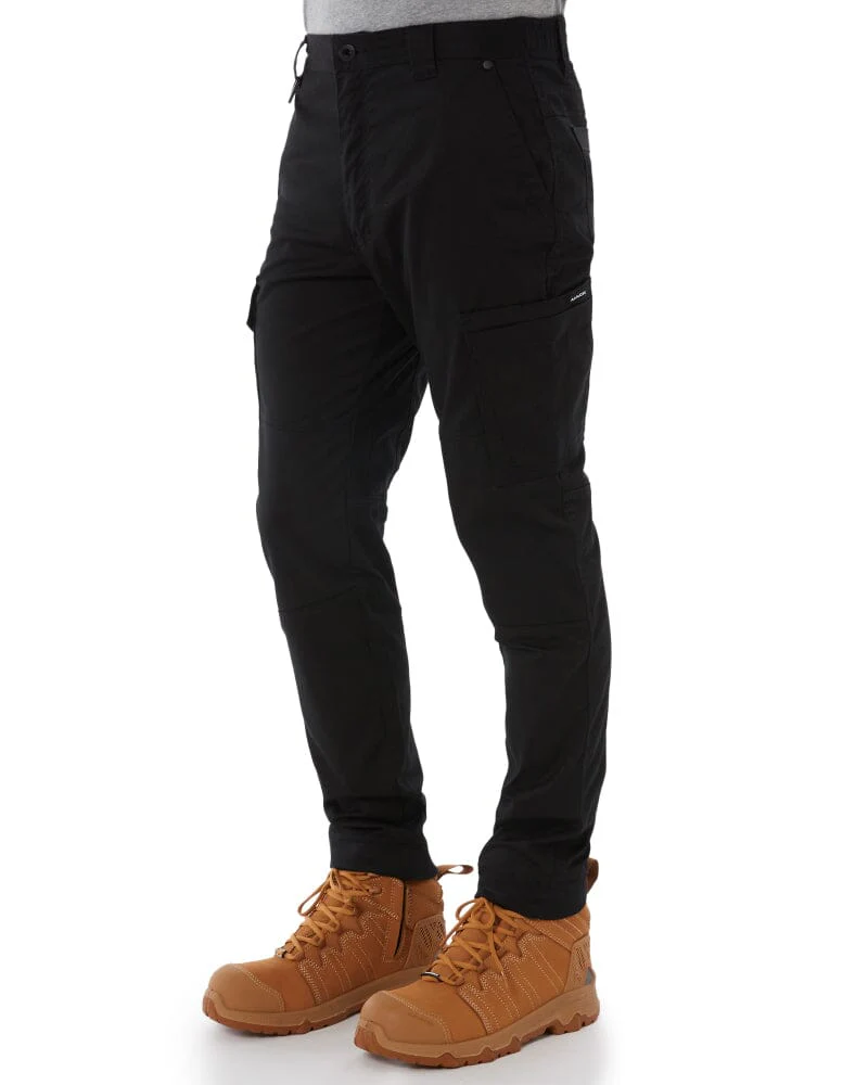 Elastic Waist Cuffed Pant - Black - Image 3