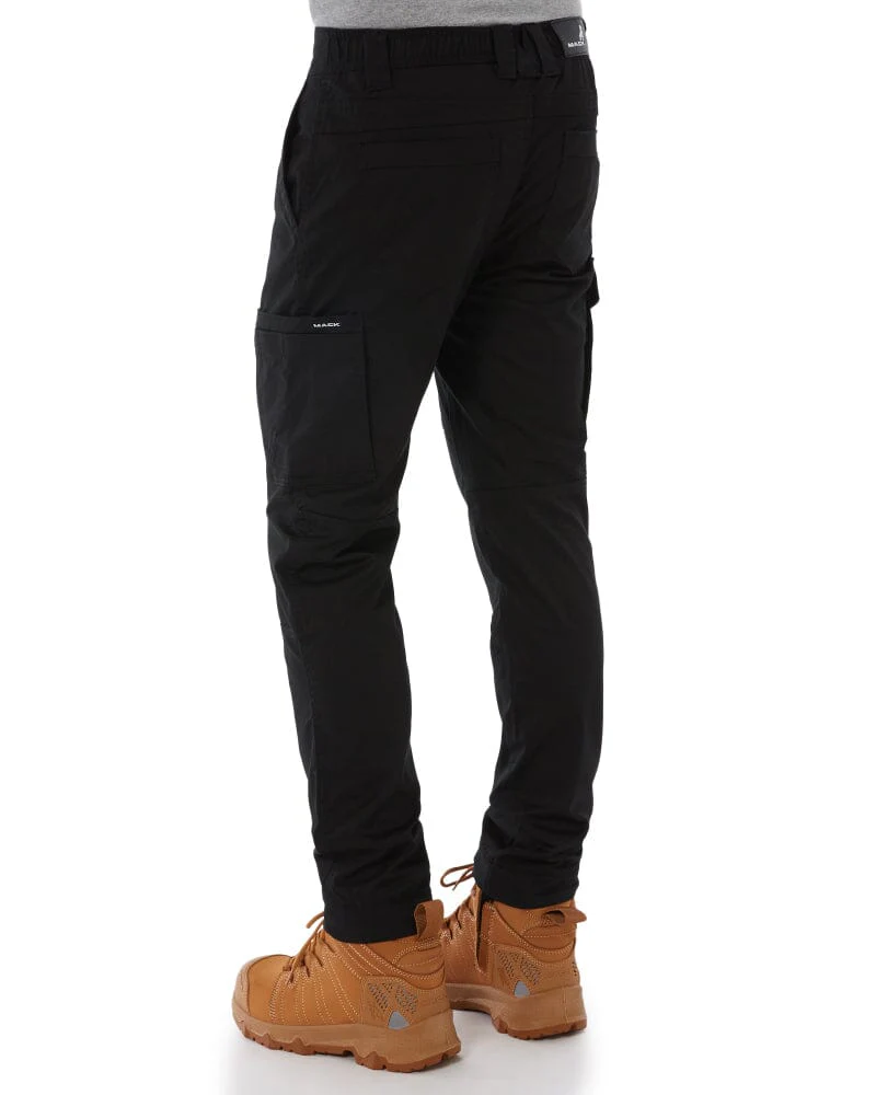 Elastic Waist Cuffed Pant - Black - Image 4
