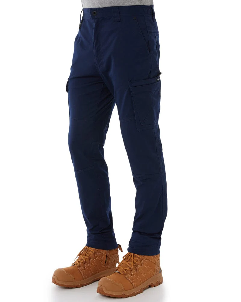 Elastic Waist Cuffed Pant - Navy - Image 3