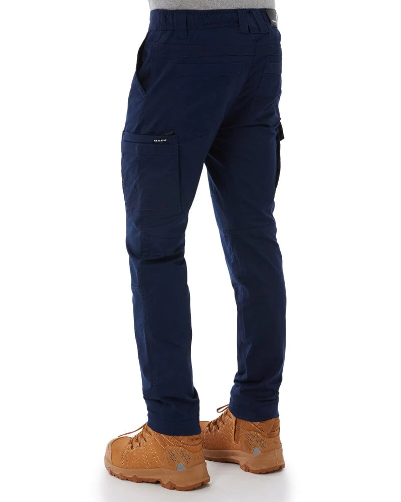 Elastic Waist Cuffed Pant - Navy - Image 4