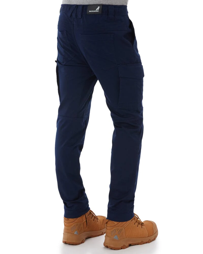 Elastic Waist Cuffed Pant - Navy - Image 5