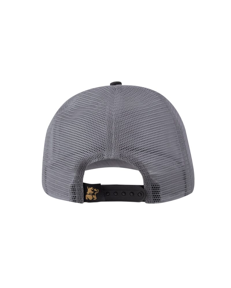 Firm Flat Brim Trucker Hat - Tan/Steel/Black - Image 3