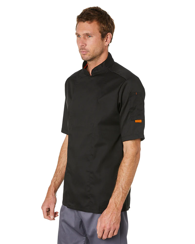 Mesh Air Pro SS Chefs Jacket - Black - Image 3