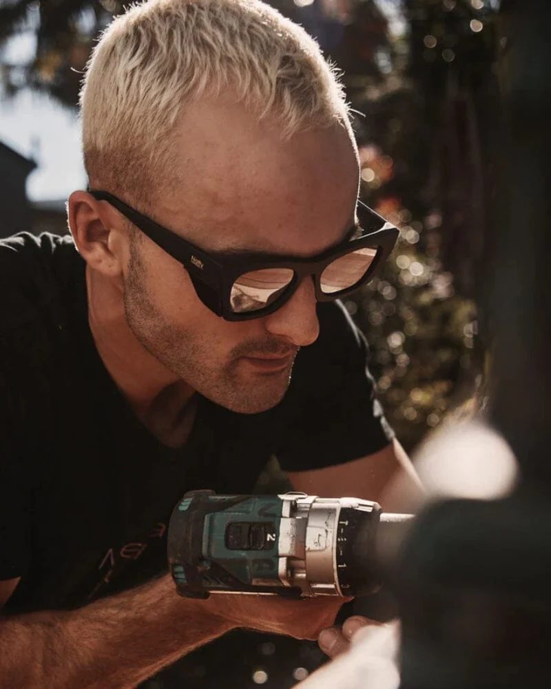 Browse Safety Glasses - Matte Black/Silver Mirror - Image 3