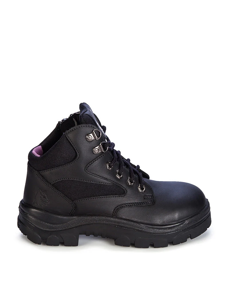 Ladies Parkes Zip Side Safety Boot - Black - Image 4