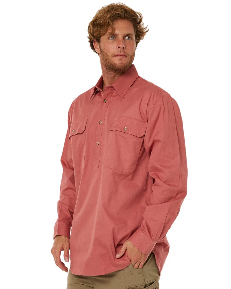 Closed Front Cotton Twill Shirt LS - Canyon - Image 3