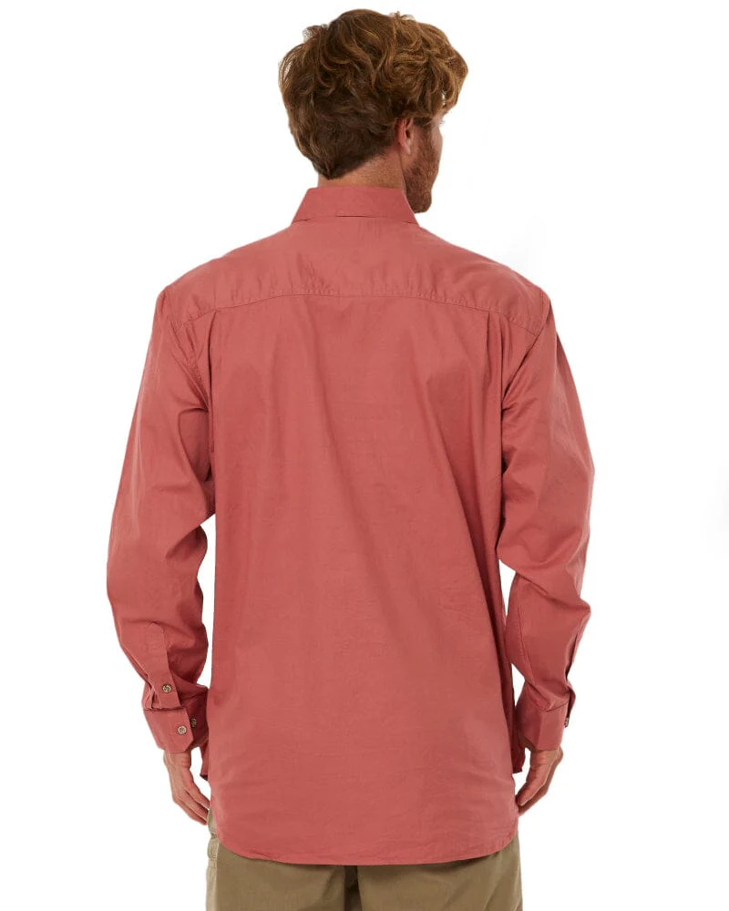 Closed Front Cotton Twill Shirt LS - Canyon - Image 4