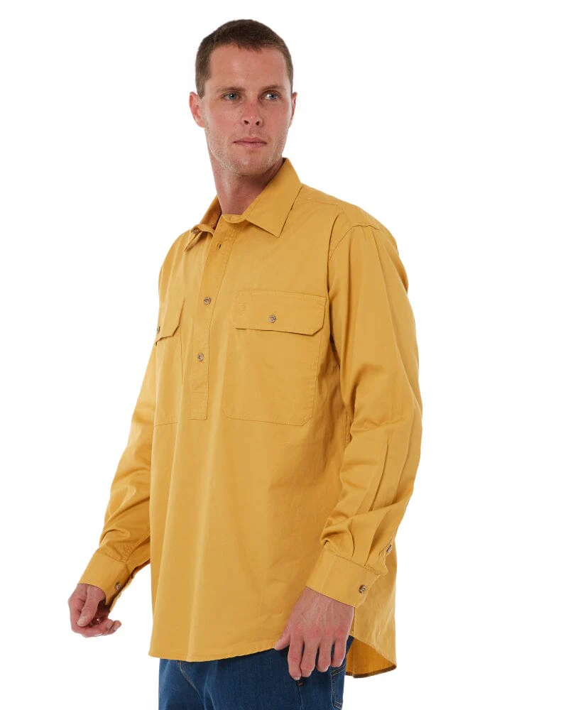 Closed Front Cotton Twill Shirt LS - Yellowstone - Image 3