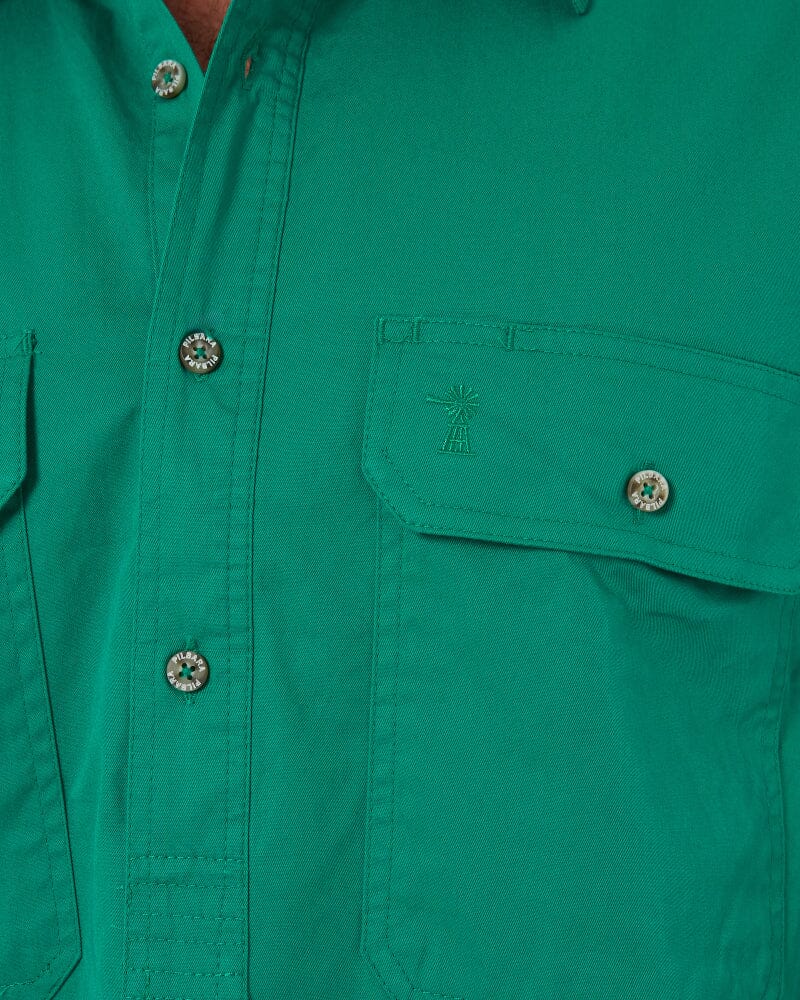 Closed Front Sleeveless Shirt - Kelly Green - Image 5