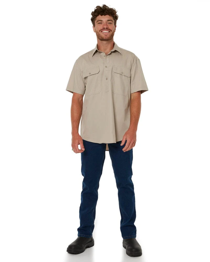 Closed Front SS Shirt - Clay - Image 2